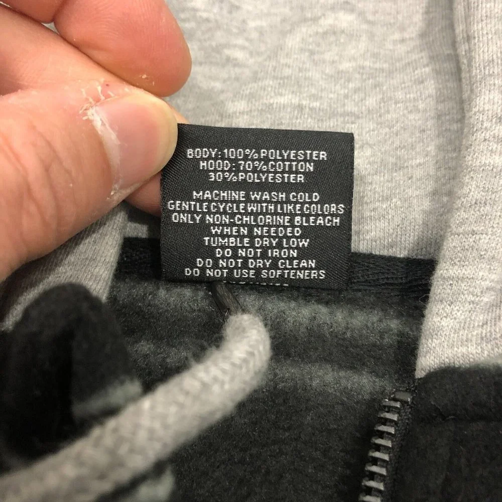 Colosseum Ohio State Striped Polar Fleece Full Zip Hoodie Sweater Mens Sz L Gray - Picture 4 of 8